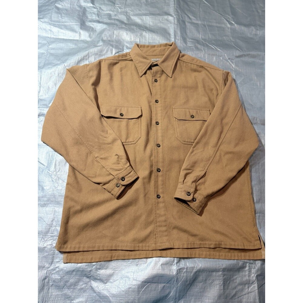 Vintage 90s Structure Wool Blend CPO Shirt Jacket Mens XL Tan Brown Portugal